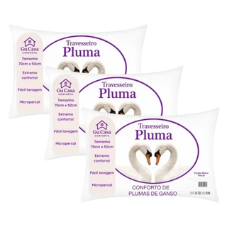 Kit 3 Travesseiros 70cm X 50cm Leve Macio Aconchegante Alta Qualidade em Oferta na Shopee