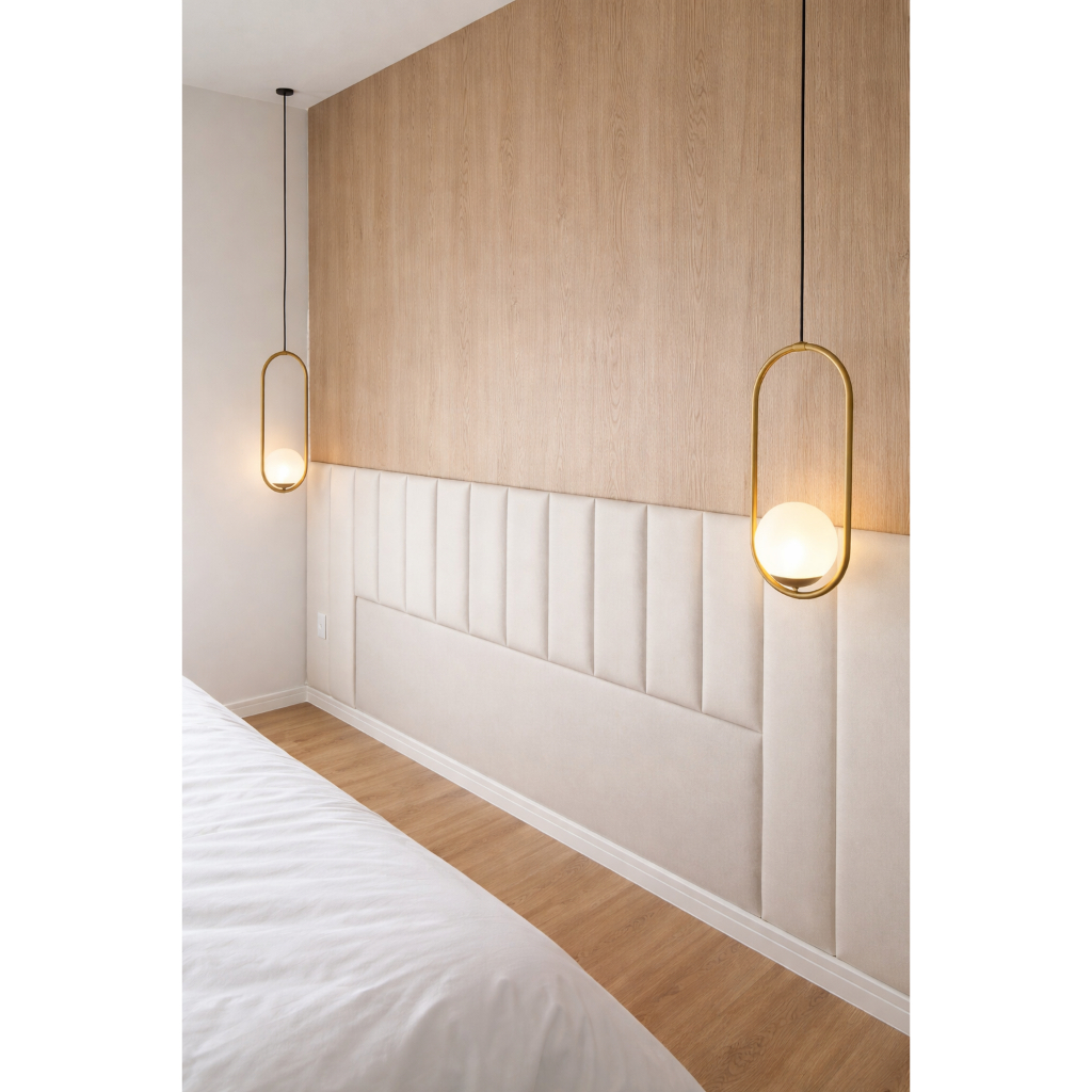 Cabeceira de Cama Modulada de casal Queem King Estofada fácil instalar