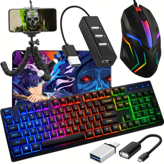 Kit Mobilador Gamer Completo Celular Android Teclado Mouse OTG Hub Tripé em Oferta na Shopee