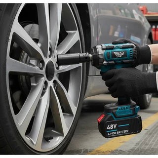Chave Elétrica para Roda Parafusadeira Furadeira de Impacto 48V 500Nm Alta Potência Ferramenta