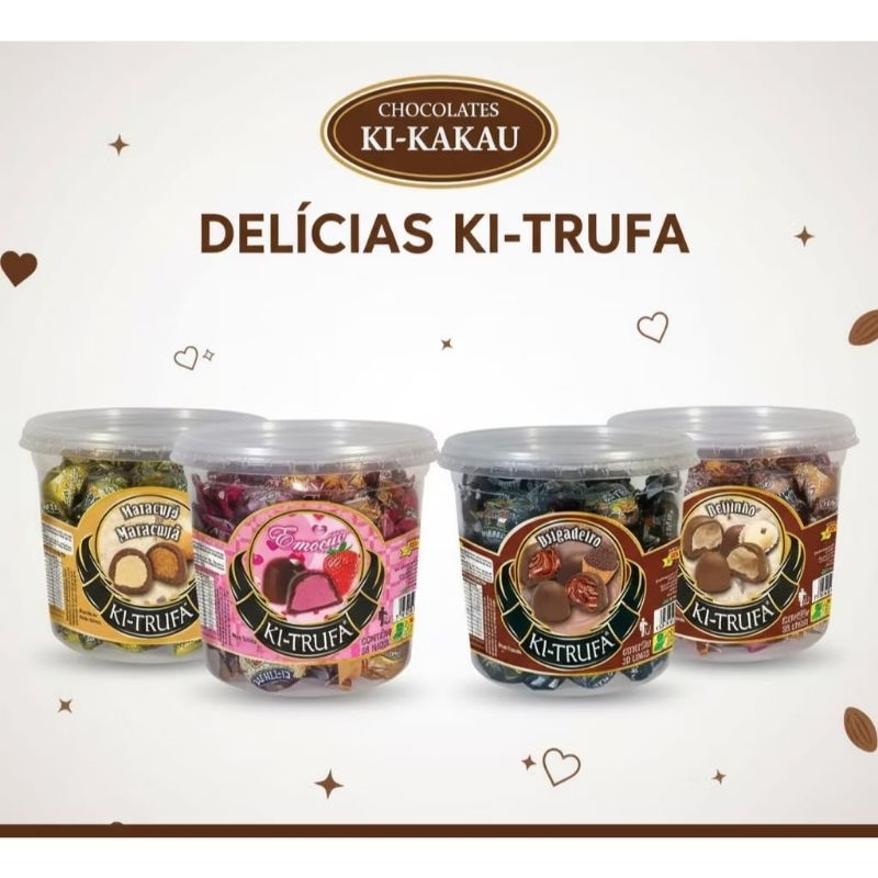 Trufa bombom Sabor Brigadeiro Ki-kakau pote com 30 unidades
