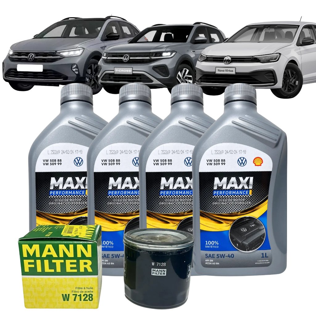Kit Troca Óleo original T-cross Virtus Polo Nivus 1.0 Tsi Revisão ...