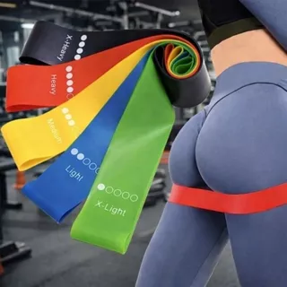 Kit 5 Faixas Elásticas de Resistência para Yoga Pilates Treino Academia Fisioterapia Exercícios