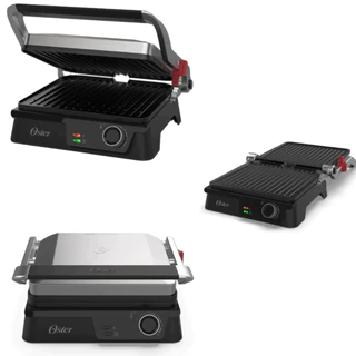 Grill e Sanduicheira Elétrico 2 em 1 Abertura em 180 Graus Oster 127V 110V OGRL610