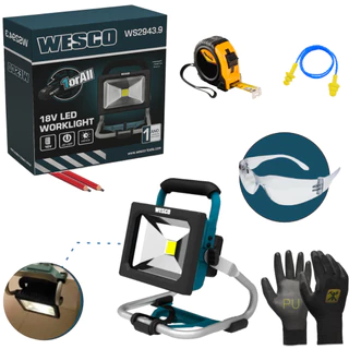 Refletor Led 18v 1.600lm Ws2943.9 Wesco Com Kit em Oferta na Shopee
