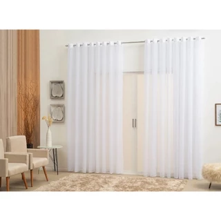 Cortina De Voil Quarto E Sala Voal 5,00 X 2,80 Ilhós Cromado em Oferta na Shopee
