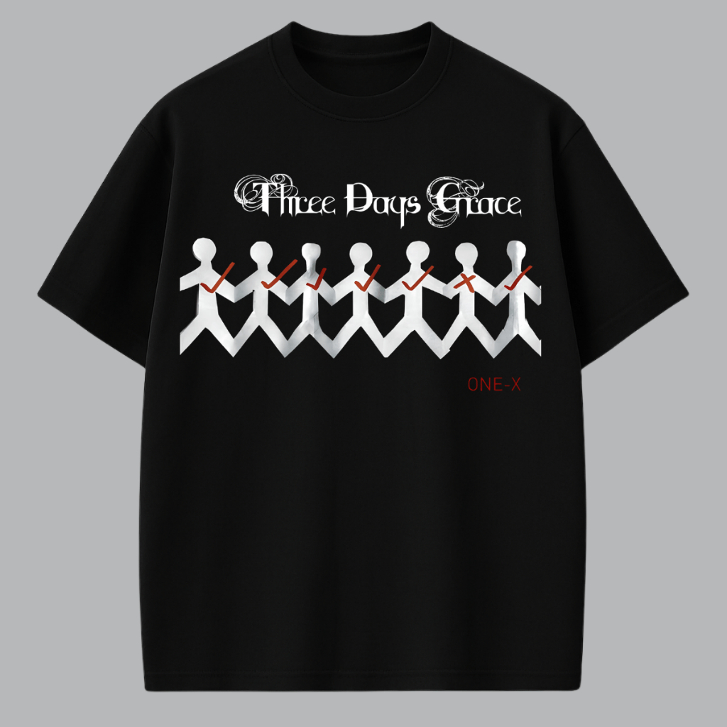 Camiseta Oversized Three Days Grace Banda Rock Álbum One X Em