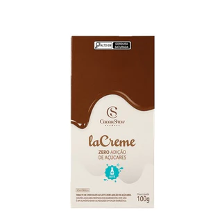 Tablete laCreme Zero Adição de Açúcar 100g ORIGINAL Cacau Show em Oferta na Shopee