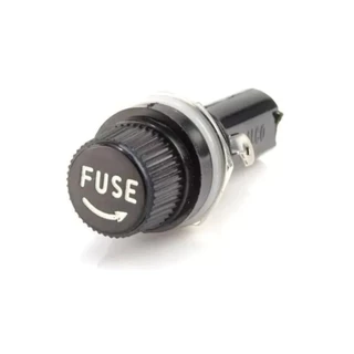 Kit Com 10 - Porta Fusível Painel 5x20mm Preto Rosca BLX-1 250V