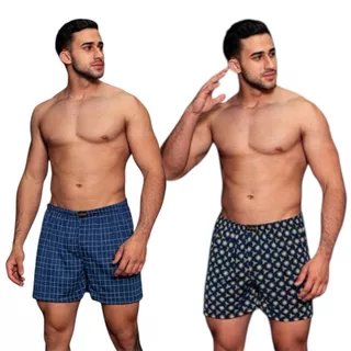 Samba Canção Kit Com 2 Cueca Pijama Masculino Short Micro Fibra Fresquinho em Oferta na Shopee