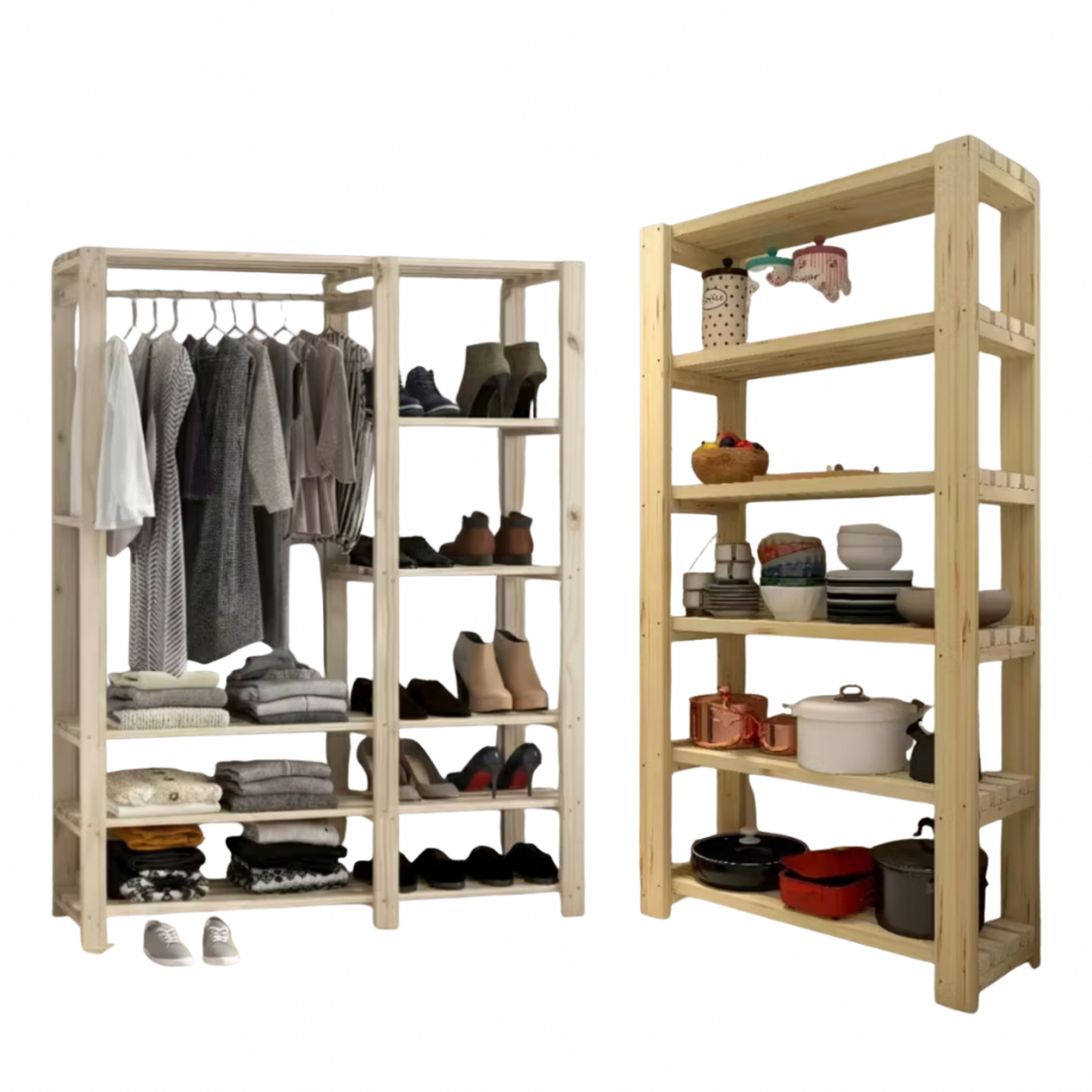Kit Closet Aberto Madeira Natural | Shopee Brasil
