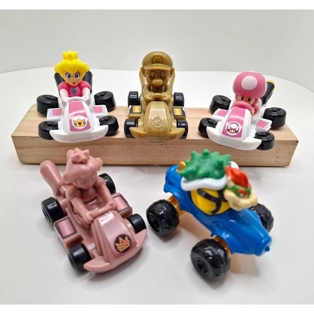 Lote 5 Bonecos Mario Kart McDonald's 2024 - Inclui Mario Dourado e Peach Ouro Rosa em Oferta na Shopee