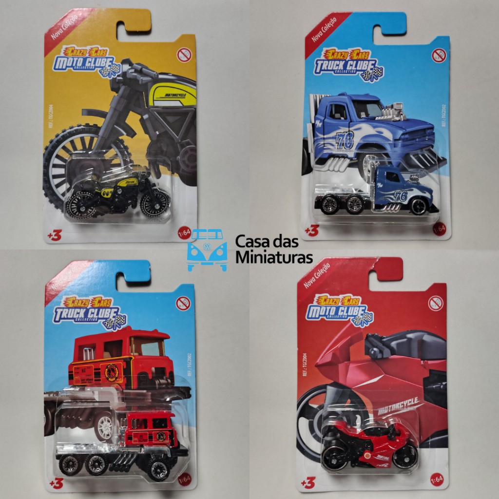 MINIATURAS CRAZY CARS (TAG TOYS) DIVERSOS MODELOS E CORES - NOVOS