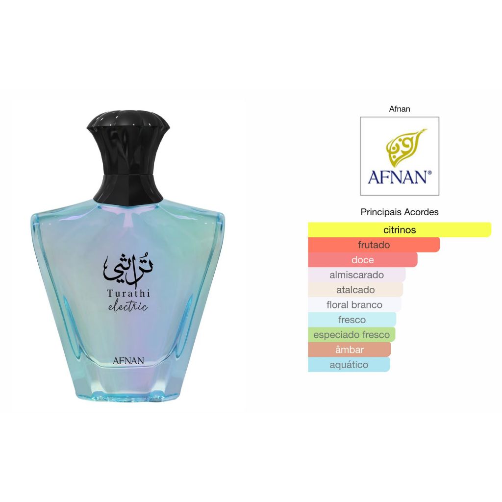 Perfume Árabe Turathi Electric Afnan Eau de Parfum 90ml Original