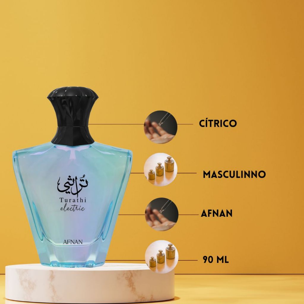 Perfume Árabe Turathi Electric Afnan Eau de Parfum 90ml Original