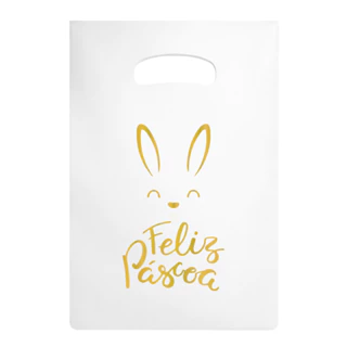 Sacolas Plástica 20X30 (25UN) - Frase Feliz Páscoa em Oferta na Shopee