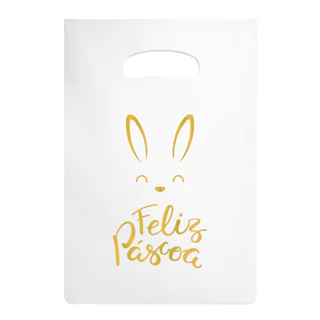 Sacolas Plástica 20X30 (25UN) - Frase Feliz Páscoa em Oferta na Shopee