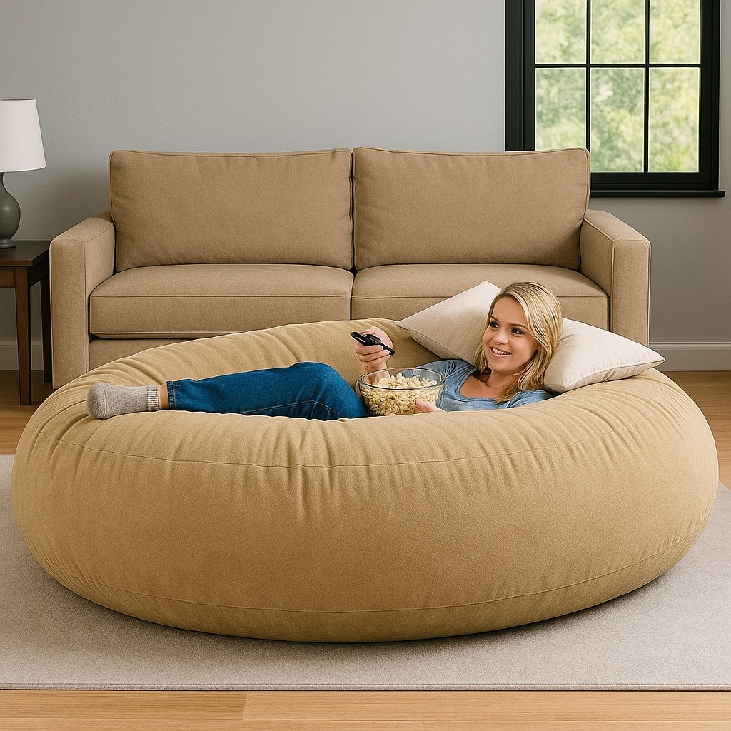 Puff Premium Gigante Material Refinado Suede Diversas Cores 140x25 ...