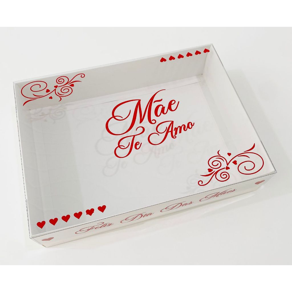 Kit 10 até 40 Caixa 26x19x6 cm Dia das Mães para Presente com Visor Caixa Kraft Mãe Te Amo em Oferta na Shopee