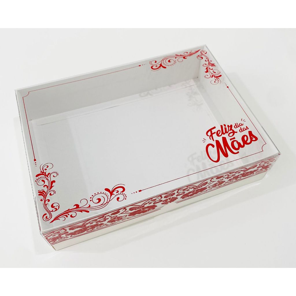 Kit 10 até 40 Caixa 26x19x6 cm Feliz Dia das Mães para Presente com Visor Caixa Kraft em Oferta na Shopee