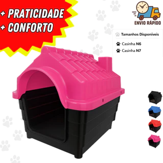 Casinha Plástica Cachorro N6 e N7 Porte Médio Casa Pet Resistente Proteção Raios UV