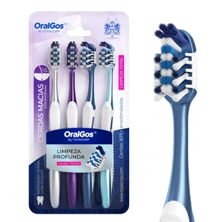 OralGos Escova Dental Ultrafina,Cerdas Ultramacias para Boca Sensível,Cabo Curvo Ergonômico em Oferta na Shopee