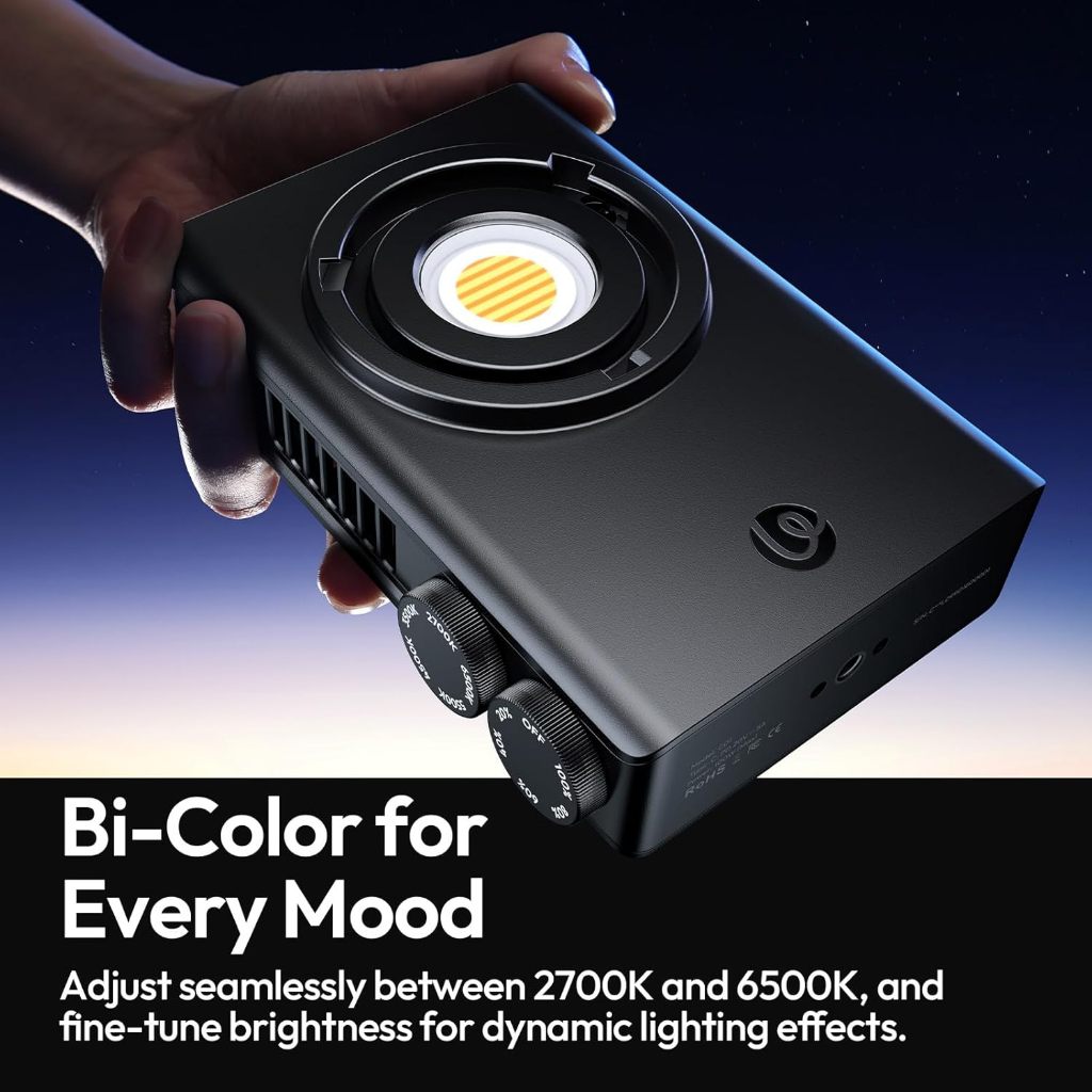 ULANZI C01 Luz COB 100W Bi-Color 2700–6500K, 14500 Lux, CRI 96+