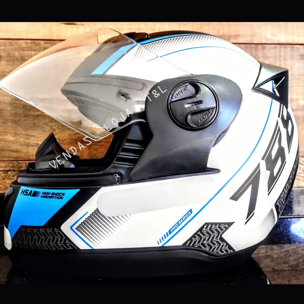 Capacete para Moto Fechado Pro Tork Evolution G6 Series Azul com