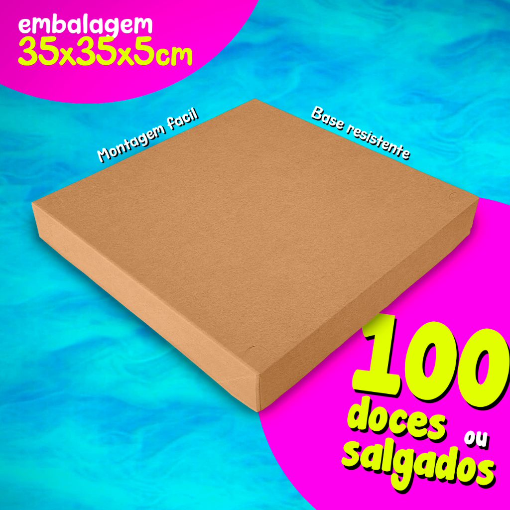 Embalagem para 100 Doces ou Salgados com ou sem Visor – Kraf