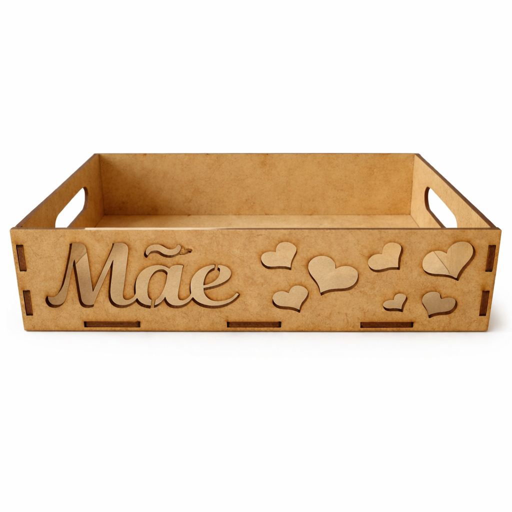 Kit Bandeja 30x20 Coração Mãe Alça Mdf Decoração Cesta Presente Café da Manhã em Oferta na Shopee