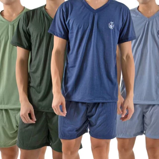 Kit 4 Pijamas Masculino Liso Curto Verão Short e Camisa Manga Curta em Oferta na Shopee