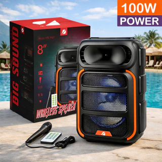 Caixa de Som Bluetooth Portátil Potente LED RGB TWS FM C/microfone 100W para Festa Viagem Praia em Oferta na Shopee
