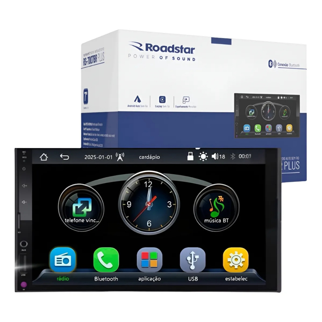 Multimidia Mp5 Rs7007br Plus Apple Carplay Tela 7 Polegadas Preto ...