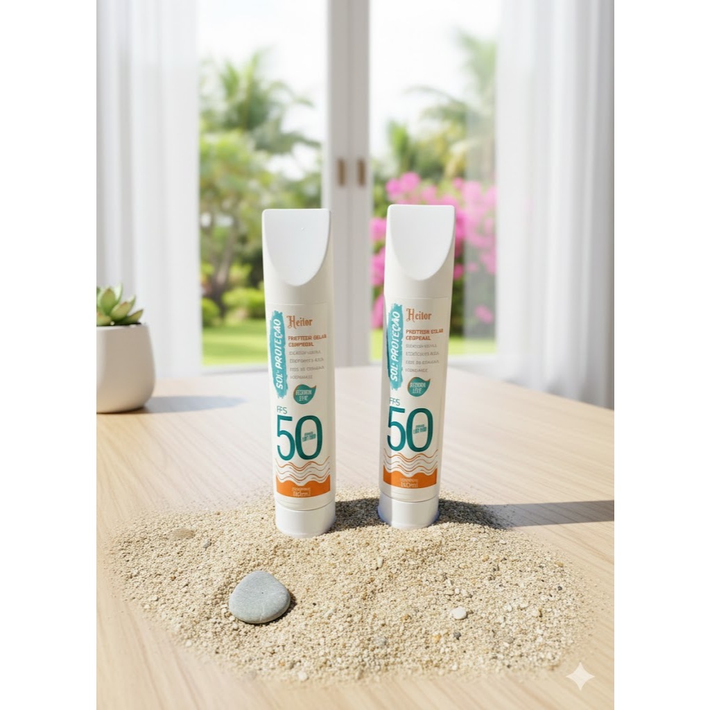 KIT COM 2 PROTETORES SOLAR 50FPS HAPPY SOL150ML, ROSTO E CORPO, TOQUE ...