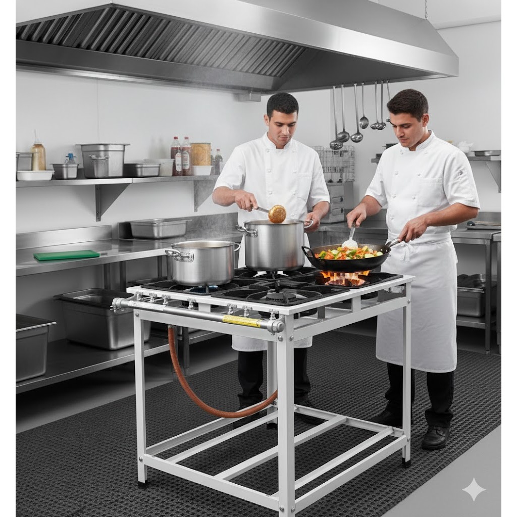 Fogão Industrial Profissional 4 Bocas Inox 100% – Reforçado,