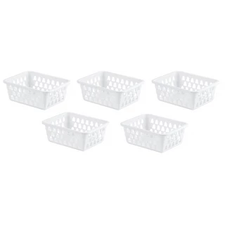 Kit 5 Cestinho Organizador Cores  Gaveta Armário Escritório Higiene Prateleira em Oferta na Shopee