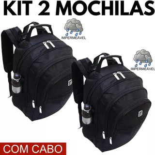 Kit 2 Mochilas Trabalho Viagem Faculdade Impermeável Reforçada em Oferta na Shopee