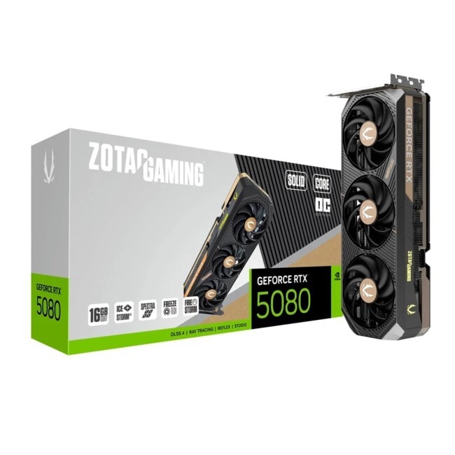 Placa de Vídeo GPU NV RTX5080 16GB SOLID CORE OC GDDR7 256BITS ZOTAC ZT-B50800J2-10P