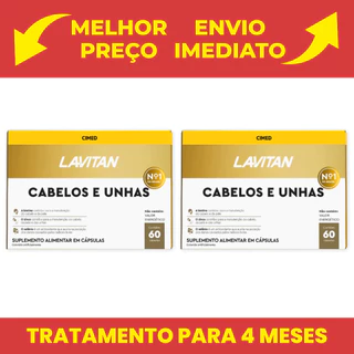 Kit com 2 Lavitan Hair Cabelos E Unha Biotina Cimed 60 Cápsulas em Oferta na Shopee