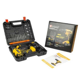 Parafusadeira 30V Furadeira 10mm Sem Fio Bivolt Com Maleta 30 Peças Lançamento Qualidade