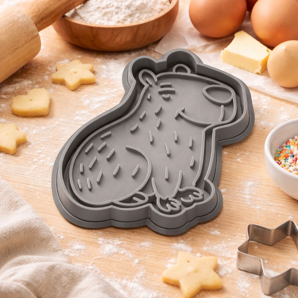 Cortador Biscoito Molde Forma CAPIVARA Marcador Carimbo Past