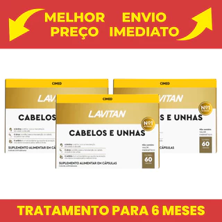 Lavitan Hair Cabelos e Unhas Cimed 180 Cápsulas Kit 3x 60 Cápsula em Oferta na Shopee