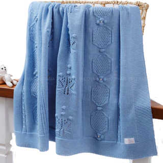 Manta De Trico Para Bebê Saída de Materninade Avulsa Lã Menino Menina Cobertorzinho em Oferta na Shopee