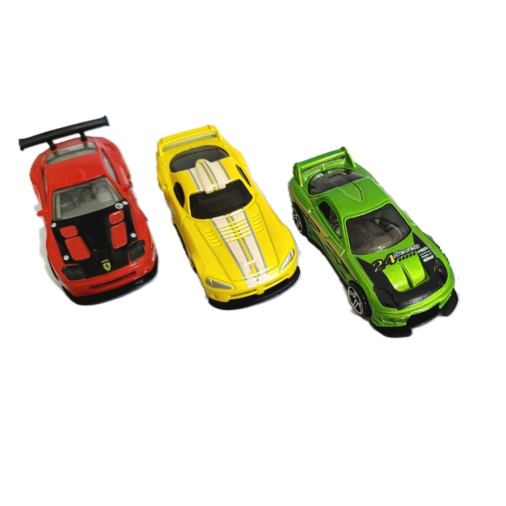 HOT WHEELS FERRARI 575 GTC, DODGE VIPER GTS-R, SEVEN - LOSSE