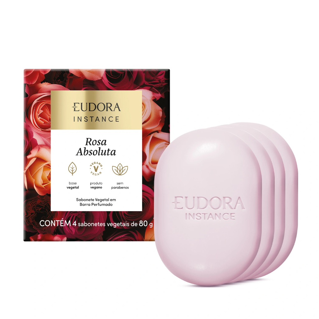 Sabonete Vegetal Em Barra Instance Rosa Absoluta 4X80G Eudora | Shopee ...