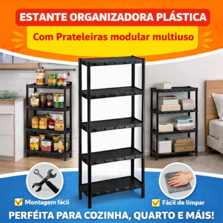 Estante Organizadora Multiuso 3/4/5 Prateleiras Modular Plástico Casa Quarto Cozinha Lavanderia em Oferta na Shopee