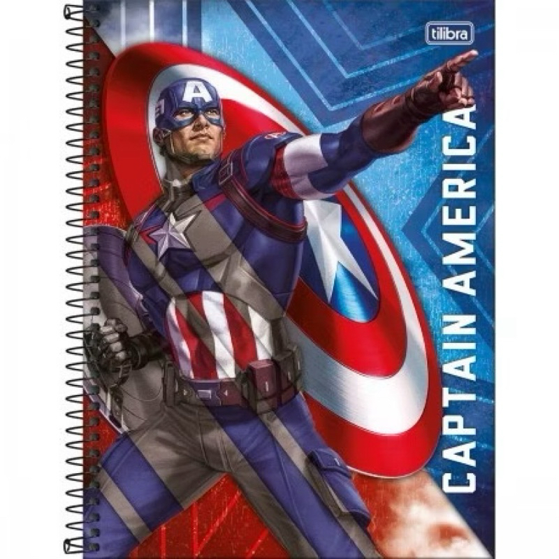 Caderno Advengers Capitão América Herói Marvel – Volta ás aulas 2026 ...