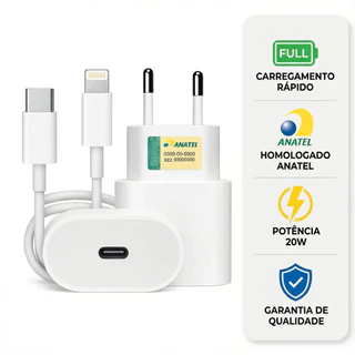 Carregador Para iPhone Original Completo Turbo 20w 11 12 12 13 14 Promax X Xr Xs