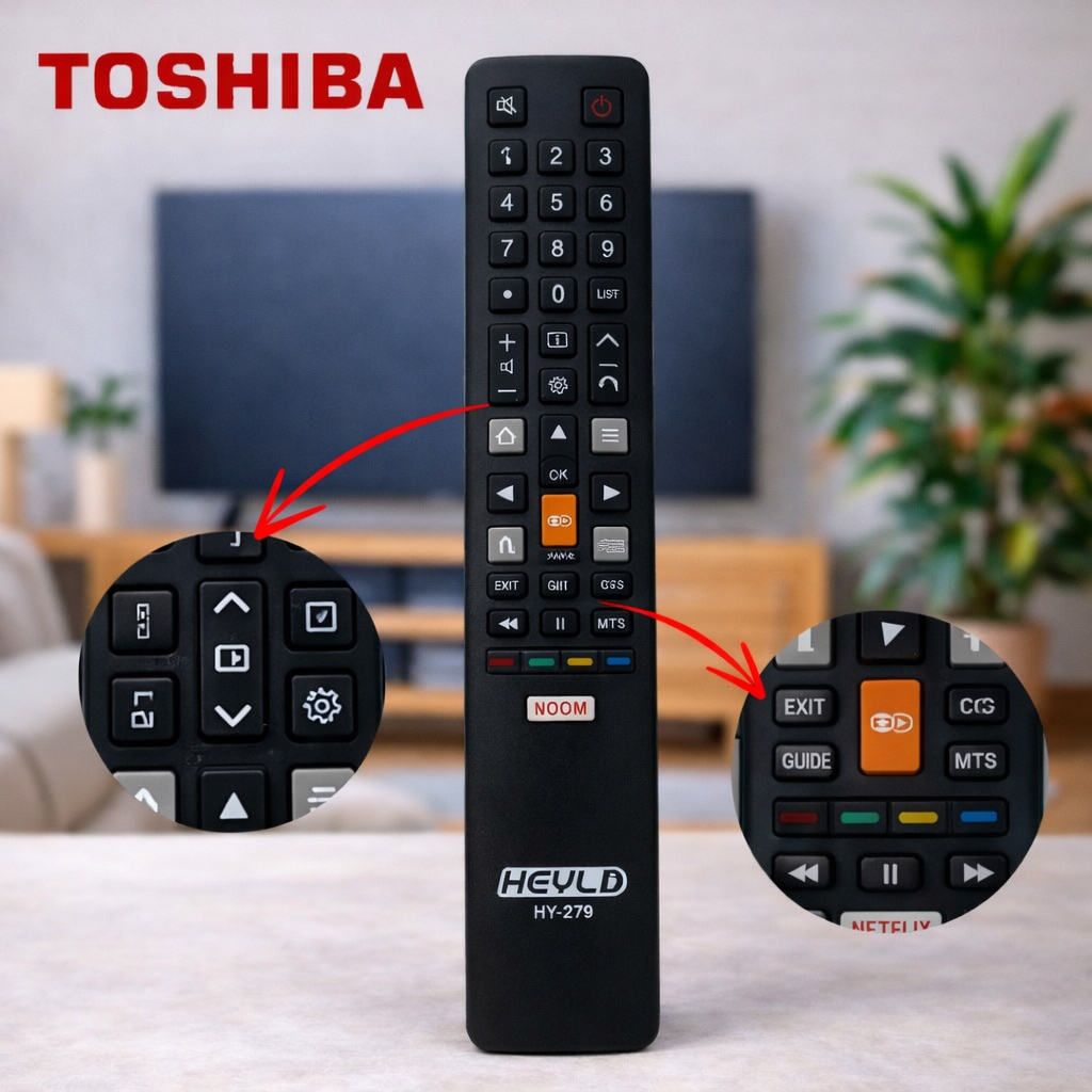 Controle remoto TOSHIBA para SMART TV / NETFLIX, GLOBOPLAY / HY