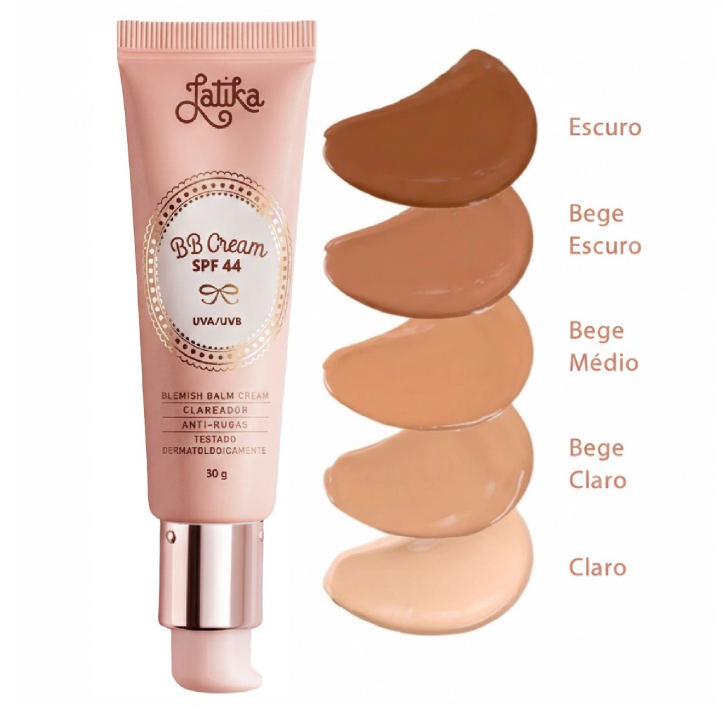 BB Cream Latika Clareador FPS 44 Uniformiza o Tom e Ilumina a Pele